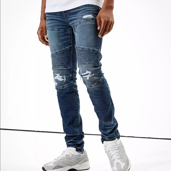 American Eagle Outfitters Jeans Ae Airflex Stacked Skinny Blue